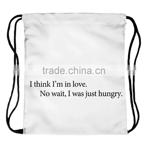 Brand New Custom 3D Print Cheap Cloth Drawstring Sports Bag photo-6