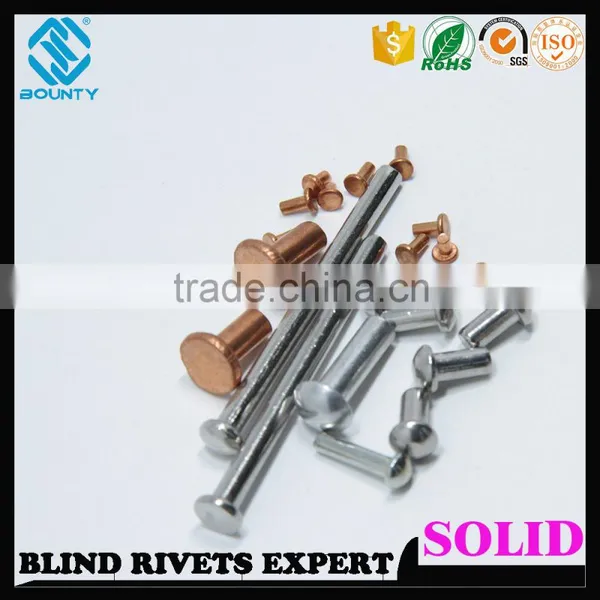 ZINC PLATED FLAT HEAD STEEL SOLID RIVETS