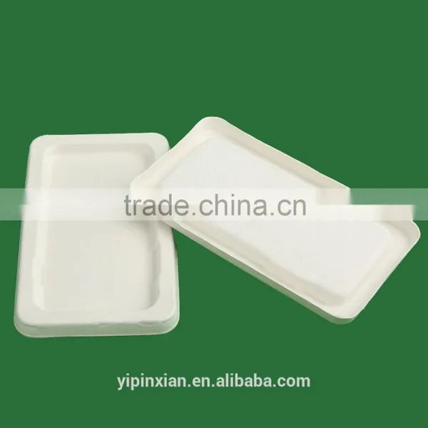 Earth-friendly Compostable Moulded Pulp Packaging Tray,Wet Pressing Sugarcane Pulp Molded Packaging photo-2
