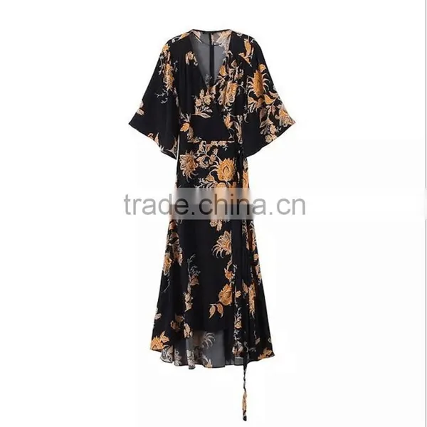 Fashionable Beachwear Polyester Chiffon Ladies Long Dubai Kaftan Dress photo-2