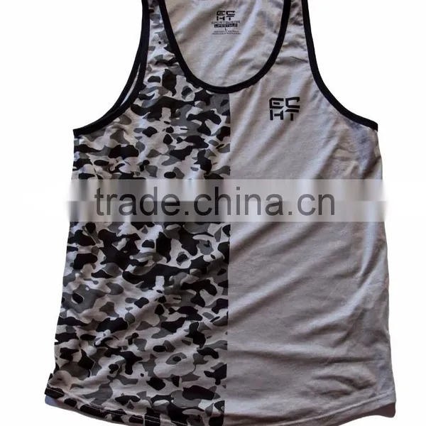 Sublimation Gym Singlet / Cotton Gym Singlet/100 Cotton Men Tank Top photo-3