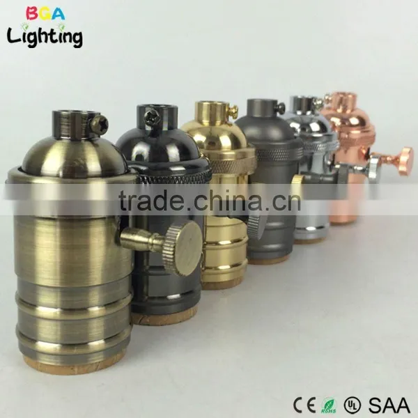 UL E26 Brass Lamp Cord Set Socket With Switch photo-5