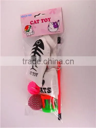 Nature Cat Swing Toys With Sticker Toy Wholesale Cat Toys With Cotton Fish Ring Ball photo-3
