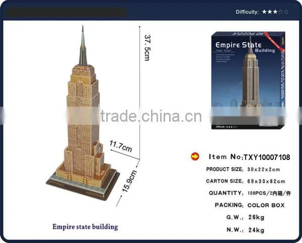 Kids DIY Educational toys New 3D Empire State Building Blocks