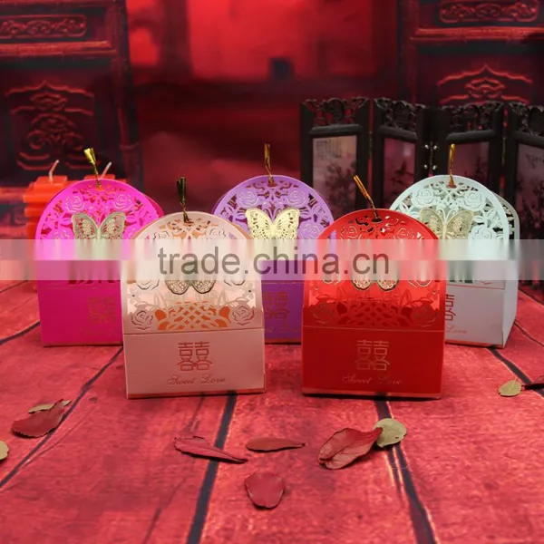 2016 New Arrival Laster Cut Favor Box/Butterfly Wedding Candy Box/ Custom Made Gift Box photo-2