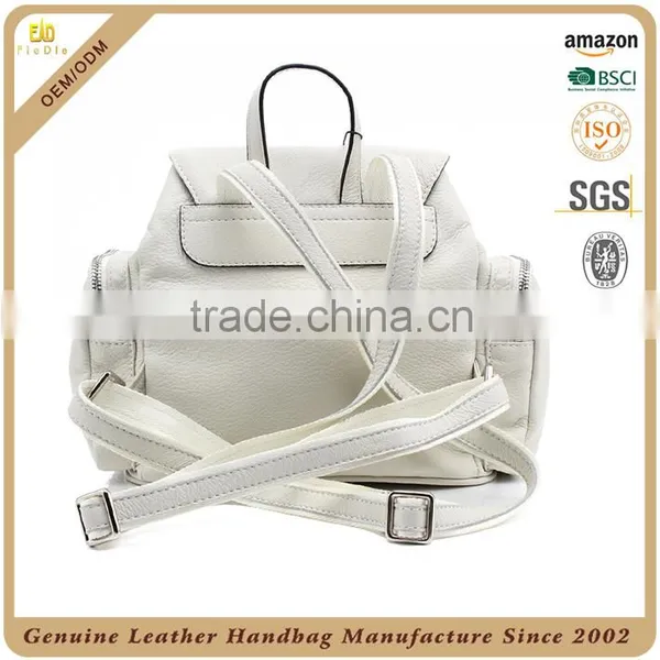 Guangzhou Fiedle Leather Bag Manufacturer OEM Durable Real Natural Leather Backpack With Multi Pockets photo-2