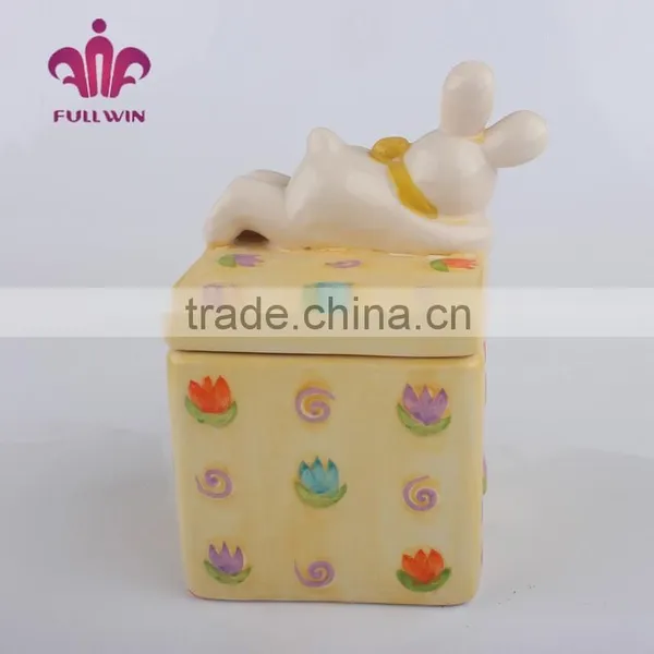 Easter Ceramic Porcelain Canister Square Ceramic Canister photo-3