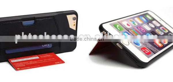 2015 New Design for IPhone 6 Back Cover Leather Case With Card Slot, Card Slot Back Cover for IPhone 6 photo-5
