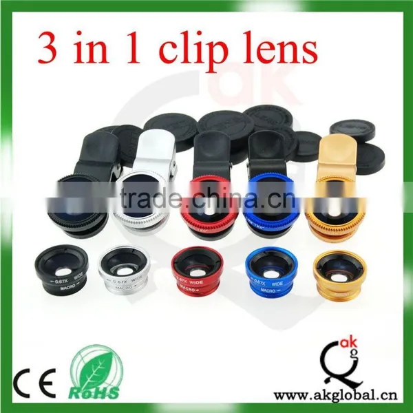 180 Degree Fish-Eye Lens+Wide Angle Lens+Micro Lens 3-in-1 Camera Lens Kits for IPhone 5 photo-4