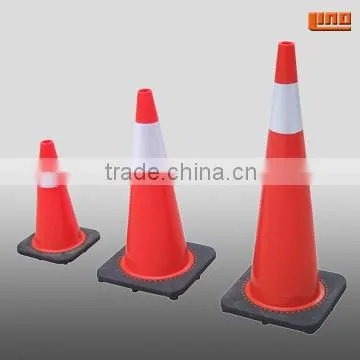 Safety Cone With Reflector and Warning Tape Red and White
