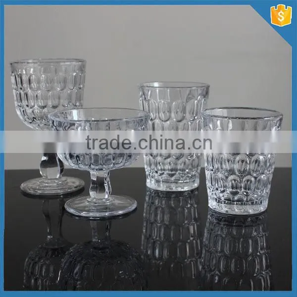 LXHY-T017 Clear Crystal Thumb Print Pattern Tumbler Glass Set photo-5