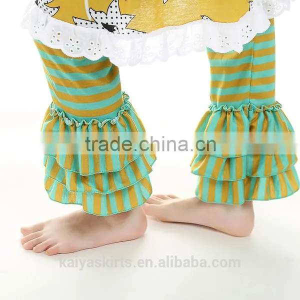 2016 Kaiya Girls Halloween Clothing Sets Long Sleeve 2pcs Set Fall Stripe Organic Cotton Baby Clothing photo-6