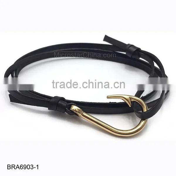 Real Leather Anchor Bracelet For Wholesale photo-4