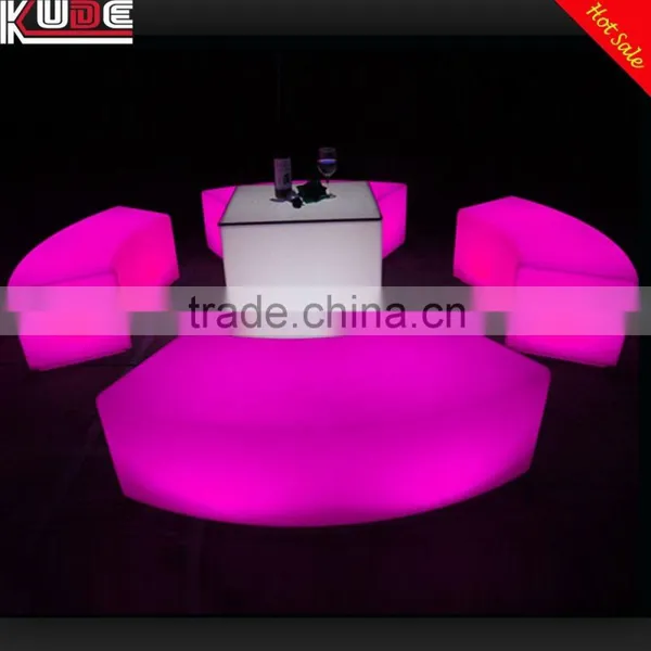 Party Used LED Light Curved Outdoor Bench With Remote Control photo-2