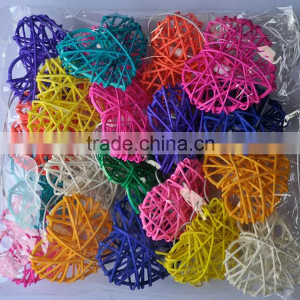 3.4 - 4 Meters Handmade Multicolor Heart Design Rattan Balls String Lights For Decorative Holiday, Party, Wedding, Christmas photo-2