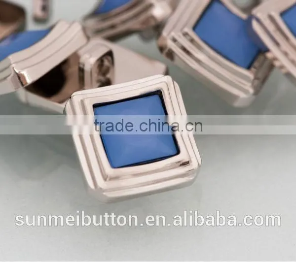 Elegant Fashion Square Shape Pearl Color Stone Shank Plastic Button photo-5
