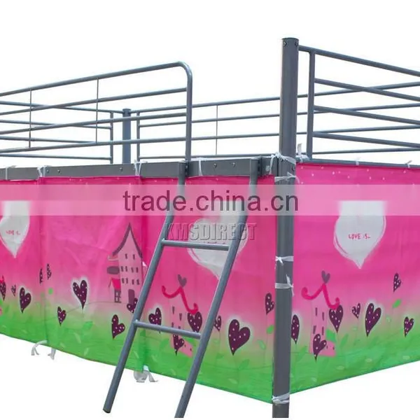 Childrens Novelty Metal Mid Sleeper Bed Bunk Bed With Curtain for Girls photo-3