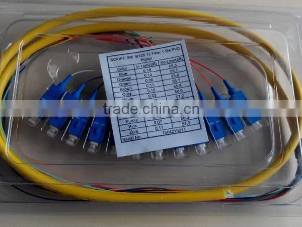 SC 12 Core Fanout Fiber Optic Bundle Pigtail for Indoor Fiber Optic Terminal Box photo-5