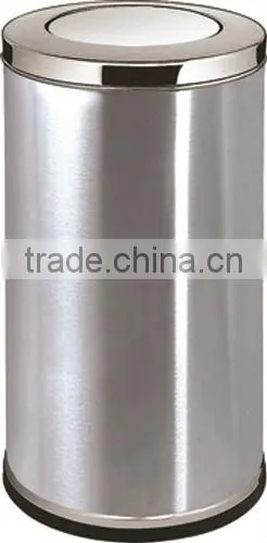 Stainless Steel Round Waste Bin C/w Flip Top