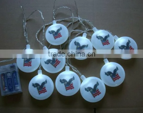 solar national flag USA light string