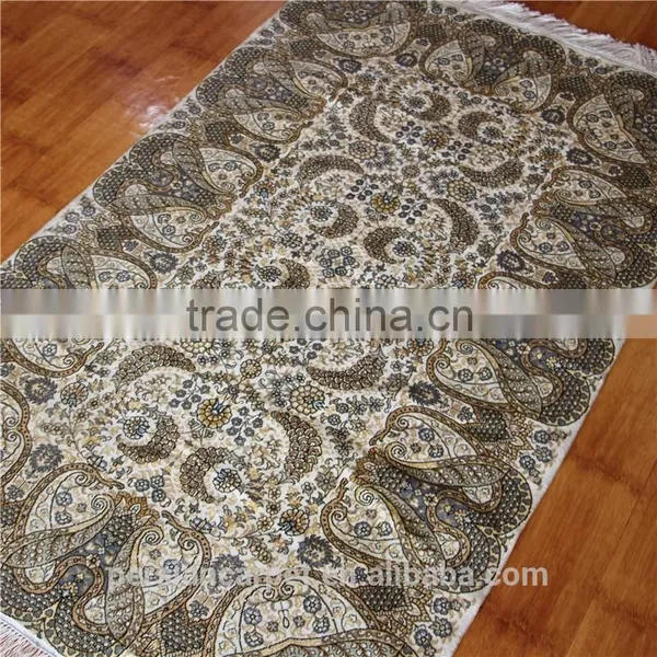 Egypt Persian Carpet Made in Iran Plain 3x5ft Hand Knotted Pure Silk Carpet photo-2