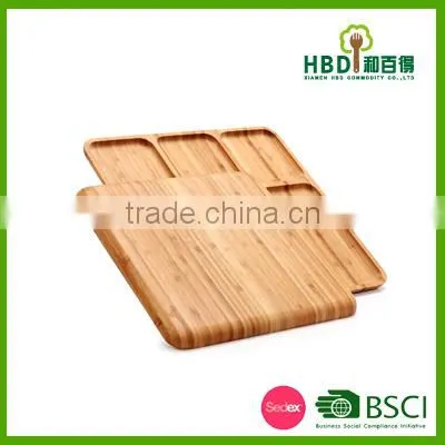 Best Selling Bamboo Food Storage Tray 3 Compartment Food Tray photo-6