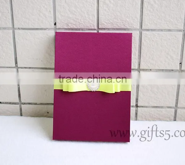 Elegant Burgundy Wedding Invitation Boxes With Pearl photo-2