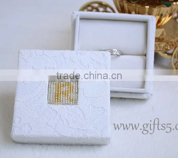 Handmade Unique Bead Wedding Ring Box With Beaded Name Plate of R photo-2