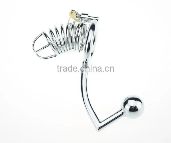 Sex Product For Men Penis Lock Ring Fittings Locking Jewelry Armoire Retractable Steel Cable Lock photo-2
