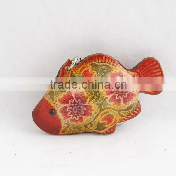 Handmade Leather Fish Key Chain photo-5