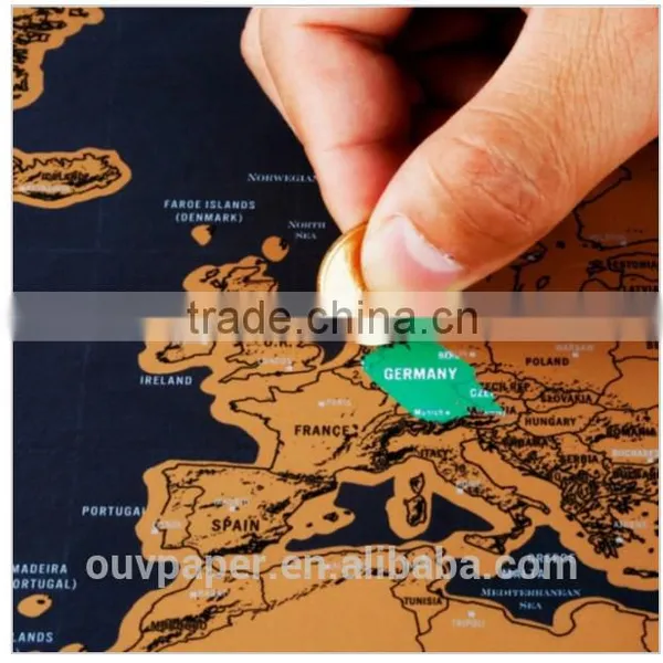 Stationery Store Maps Deluxe Black Scratch off Map World Map photo-5
