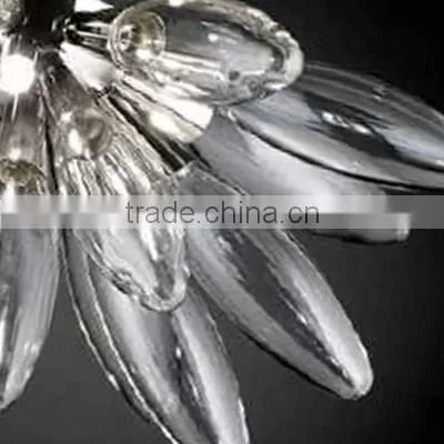 Pendant Light With Hotel Lobby Glass Column Modern Chandeliers photo-6