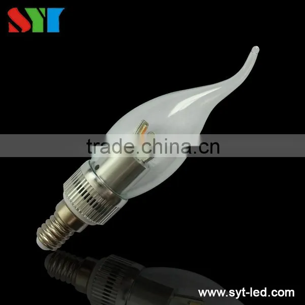 UL CUL Patent Design Led Bend Flame 6w Led Chandelier Light ,e12 E14 Led Candle Light