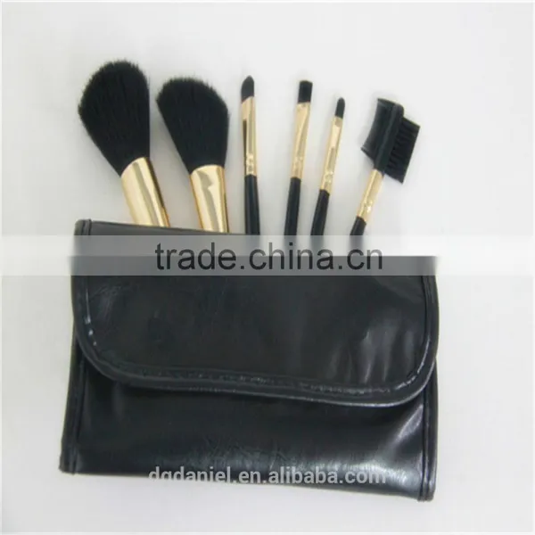 6pcs Black and Gold Mini Detangle Hair Brush Set Makeup Brush Set Black Factory photo-4