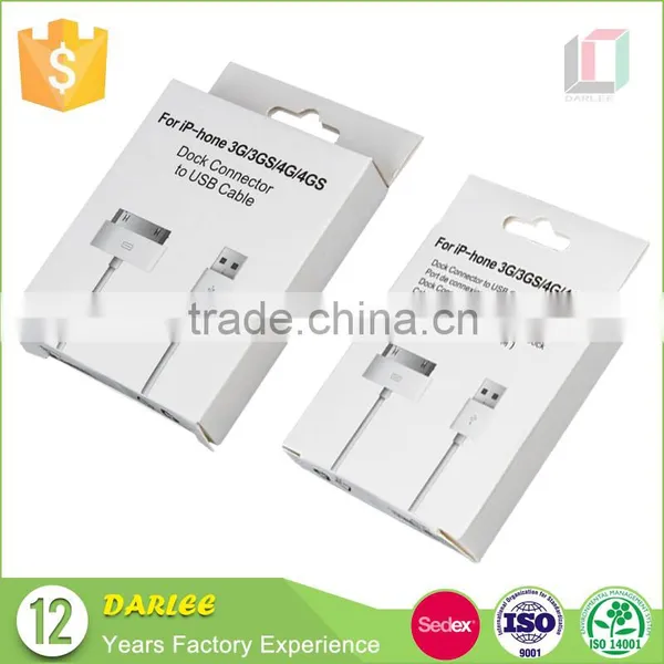 Print Your Logo Foldable Recyclable 300g White Art Paper Cable Packaging photo-2