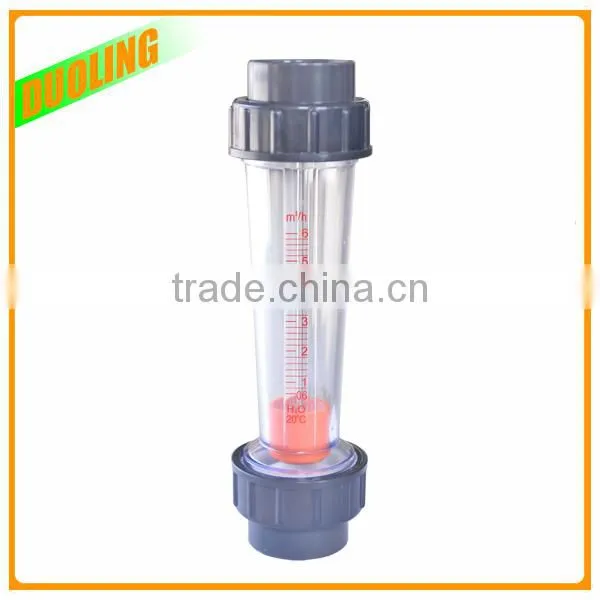 Plastic 1.5" DN50 Glass Rotameter Air Flow Meter With 200LPH and Plastic Injection Molding