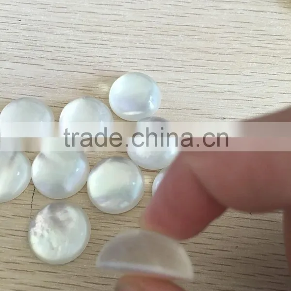 White Mop Cabochons With Epoxy Resin photo-3