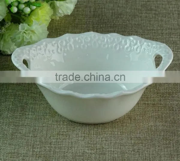 Hot Sale White Ceramic Bread/Fruit Basket For Home Use photo-2