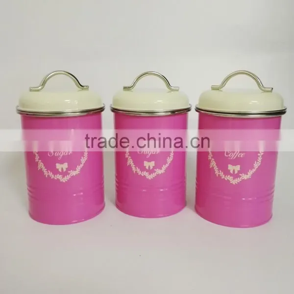 Lace Lid With Tea Coffee Sugar Set Biscuit Bread Bin Cake Canister Storage Jar Pot photo-6