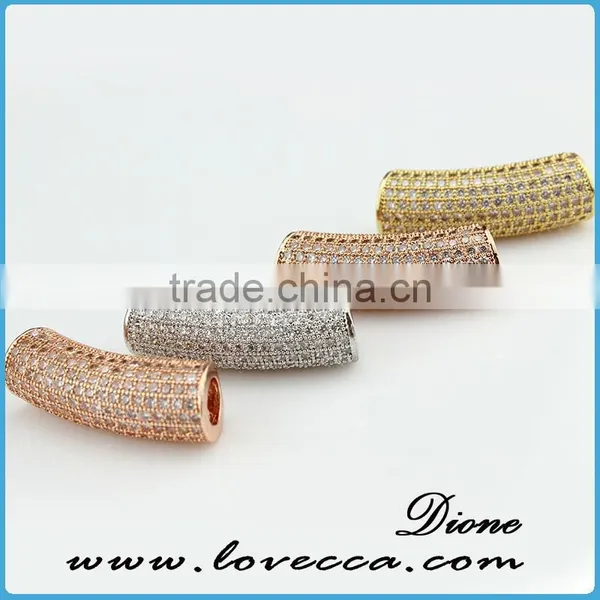 Fashion Design Sterling Silver Color Pendant in Pipe Shape With Cooper Micropave Setting Pendant photo-6