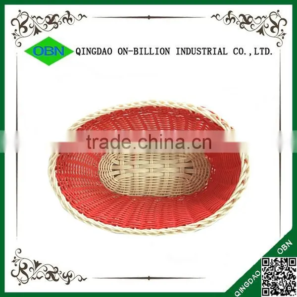 100% Hand Woven Colorful Small Plastic Basket for Bread photo-2