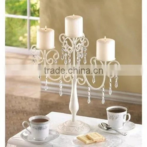 NEW FASHION! Ivory Centerpiece Candle Holder Candelabra Wedding Gift photo-2