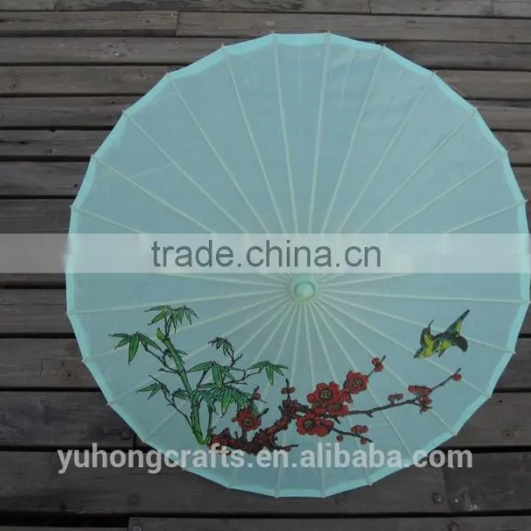 Colorful Hand-painted Chinese Silk Parasol photo-2