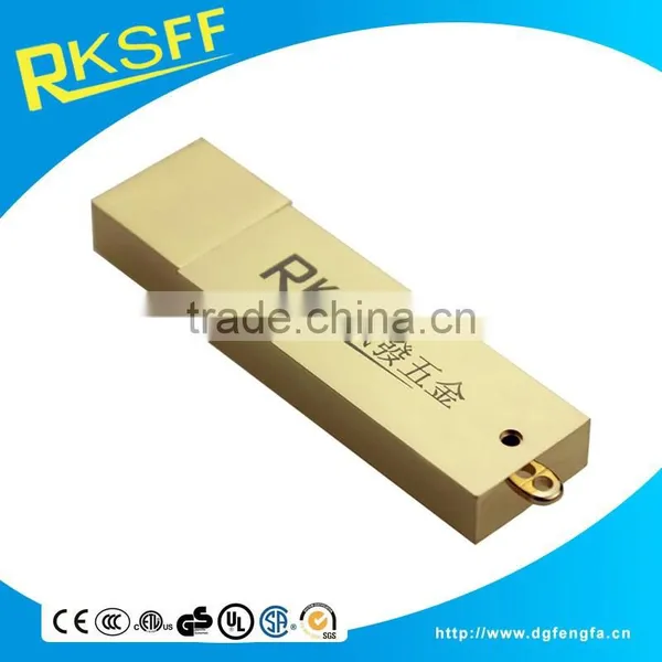 2017 Business Gifts Zinc Alloy Gold Plating USB Shell With Logo photo-2