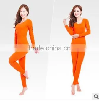Custom Hot Sale 2014 Thermal Underwear Women's Seamless Body Suit O-neck Winter Warm Tight Slim Long Johns Top+pant Shapewear se photo-4