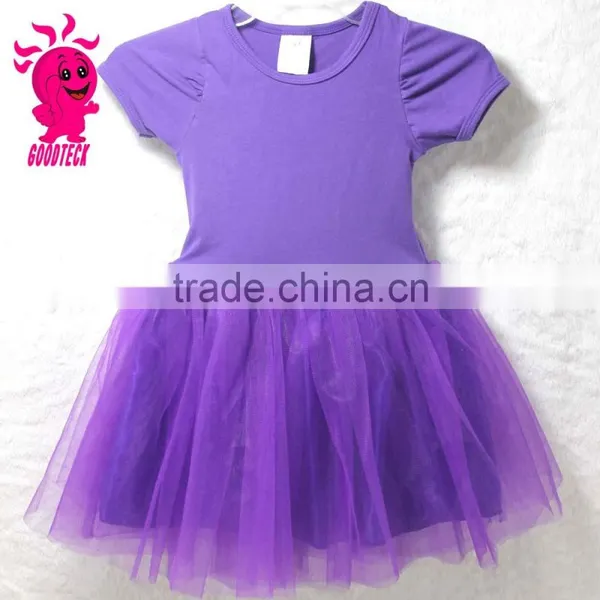 2016 New Girl's Summer Short Sleeve O-Neck Tutu Dress Tulle Tutu Dress Birthday Dress photo-2