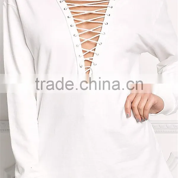MGOO New Arrival Customized Spring Terry Sweater Tops Plain White Boyfriend Oversized Loose 100 Cotton Brushed Long Sleeves photo-3