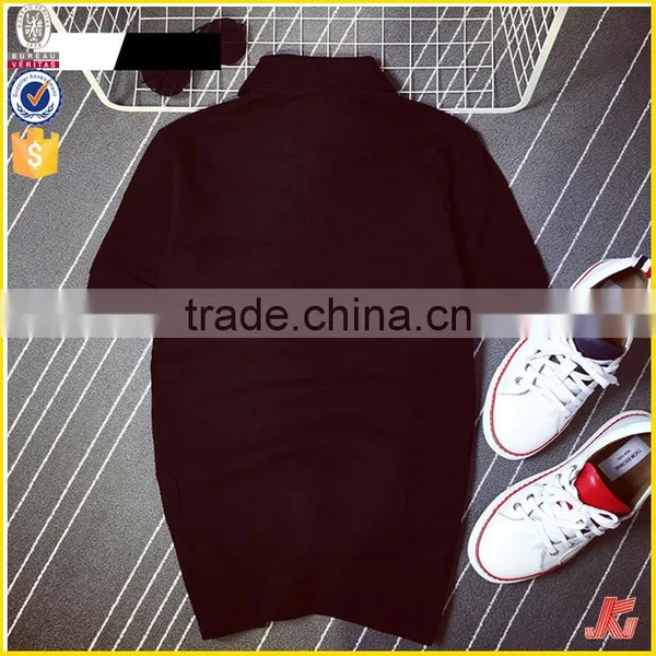Wholesale 100% Cotton Embroidered Logo Black and White Color Men Custom Polo t Shirt With Side Button photo-2