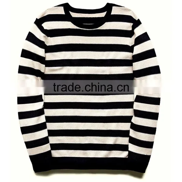 Fashion Simple Style Striped Knitted T-topper Men Sweaters photo-4