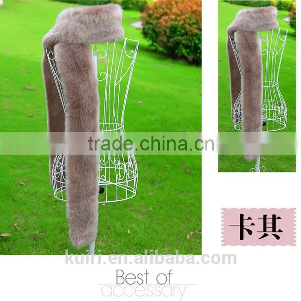 2016 Woman Faux Fur Scarf For Women Winter Warm Long Scarves Female Handmade Rex Rabbit Fur Scarf photo-6